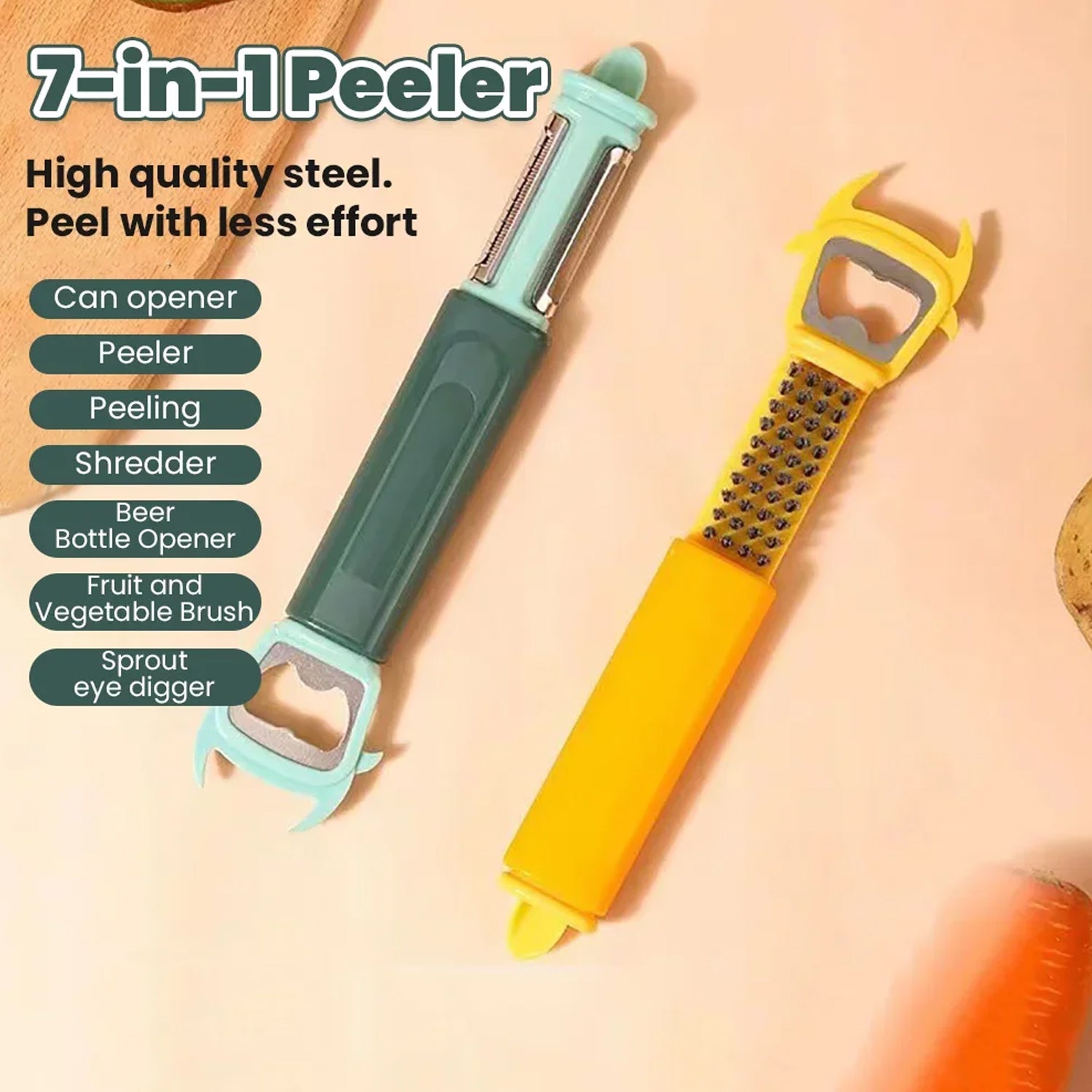 5541 Multifunctional, Vegetable Fruit Peelers Slicer Can Opener 7 In 1 Kitchen Peeler For Veggie Fruit Potato Carrot Durable Kitchen Peeling Tool Non-slip Handle Durable For Potato, Fruit, Vegetables, Carrots, Cucumbers 5541 Multifunctional, Vegetable Fruit Peelers Slicer Can Opener 7 In 1 Kitchen Peeler For Veggie Fruit Potato Carrot Durable Kitchen Peeling Tool Non-slip Handle Durable For Potato, Fruit, Vegetables, Carrots, Cucumbers